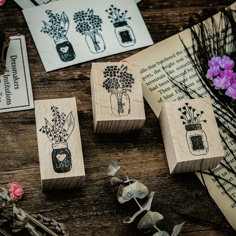 Vase Flower Rubber Stamp a2
