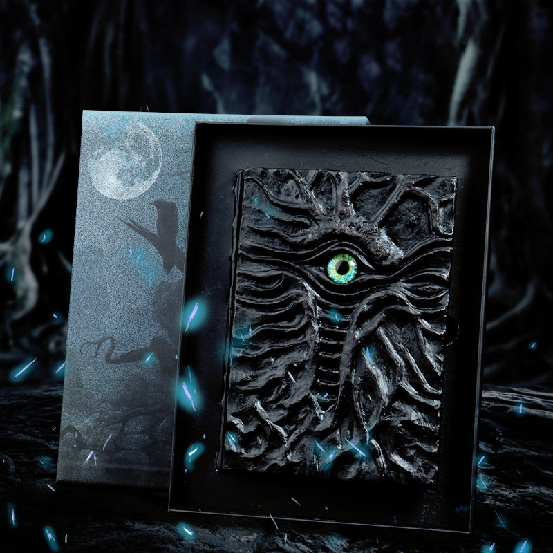 Vintage Dark Cthulhu Demon Eye Embossed Resin Cover Medieval Notebook Kraft Junk Journal b3