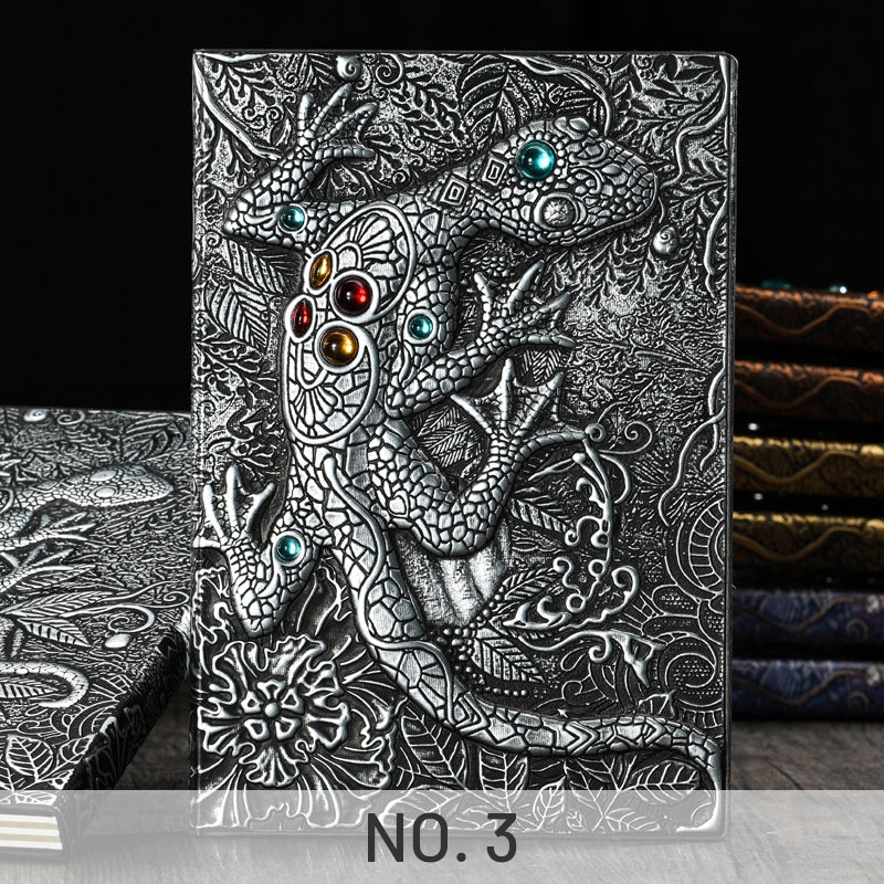 Vintage Lizard Print Hardcover Notebook sku-1