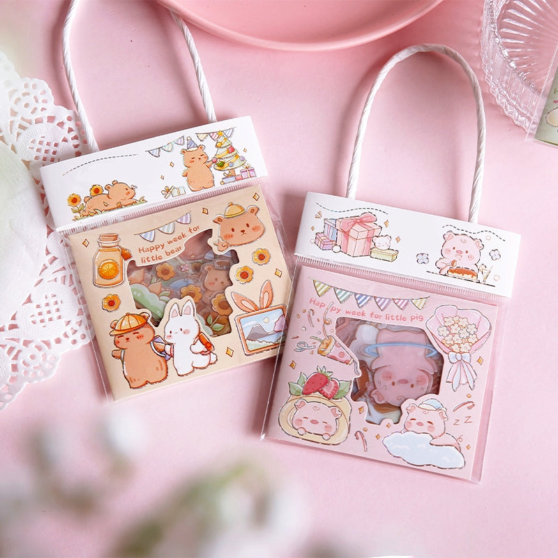 Wonderful Town Cute Animals PET Stickers b3